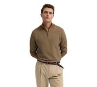 Troyer BUGATTI "Regular Fit", Herren, Gr. 3XL, 70, braun, Strick, 100% Baumwolle, Strukturmuster, regular fit, ohne Ausschnitt, Pullover Troyer, mit drei-farbiger Struktur (68584669-XXXL) 70, braun