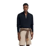 bugatti Herren Troyer Strickpullover Stehkragen kurzer Reißverschluss Regular Fit