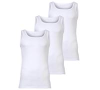 bugatti Herren Unterhemden, 3er Pack - Feinripp, Baumwolle, einfarbig Weiß L