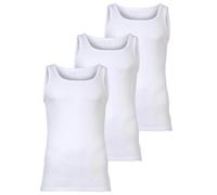 bugatti Herren Unterhemden, 3er Pack - Feinripp, Baumwolle, einfarbig Weiß 3XL