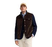 Cordweste BUGATTI "Regular Fit", Herren, Gr. 56, 90, braun, 97% Baumwolle, 3% Elasthan, unifarben, regular fit, ohne Ausschnitt, Westen, mit Stehkragen und Druckknöpfen (85740032-56) 90, braun