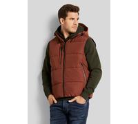 Steppweste BUGATTI, Herren, Gr. 48, braun (rost), 100% Polyester, unifarben, regular fit, ohne Ausschnitt, Westen, mit abtrennbarer Kapuze (40606616-48) rost