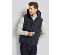 Steppweste BUGATTI, Herren, Gr. 58, blau (marine), 100% Polyester, unifarben, regular fit, ohne Ausschnitt, Westen, mit abtrennbarer Kapuze (97990615-58) marine