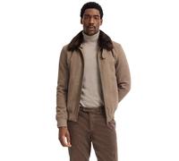 Wolljacke BUGATTI "Modern Fit", Herren, Gr. 50, 40, beige, 70% Wolle, 30% Polyester, unifarben, normal, Bündchen, Jacken, mit abnehmbarem Kunstfellkragen (30747131-50) 40, beige