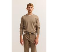 Rundhalspullover BUGATTI "Regular Fit", Damen, Gr. XXL, 50, beige, Sweatware, 100% Baumwolle, unifarben, regular fit, Rundhals, Rippbündchen, Pullover Rundhalspullover, Basic Essential aus reiner Baum