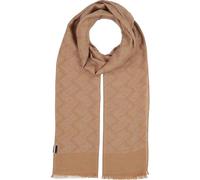 bugatti Herrenschal geometrisches Muster | Baumwolle Hanf Cupro sommerlich | 45 x 190 cm Camel