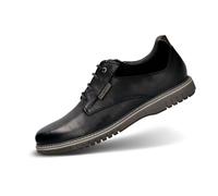 bugatti Herrenschuhe aus Leder mit minimalistischem Design, klassischer Silhouette, Logo-Akzenten, anpassbaren Memory-Innensohlen, lässiges Vintage-inspiriertes Schuhwerk schwarz 45 EU