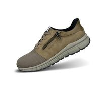 bugatti Herrensneaker in Taupe mit Reißverschluss-Detail und Schnürung, atmungsaktives Mesh-Obermaterial, Eva-Sohlen für Dämpfung, Bequeme und Flexible Schuhe Taupe 40 EU
