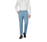 Anzughose BUGATTI "Mix & Match", Herren, Gr. 25, Untersetztgrößen, blau (320, hellblau), 75% Wolle, 22% Polyester, 3% Elasthan, unifarben, gerade, unten schmal, Hosen Anzughose, mit Bügelfalte & feine