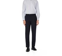 Anzughose BUGATTI "Mix & Match", Herren, Gr. 26, Untersetztgrößen, blau (390, marine), 75% Wolle, 22% Polyester, 3% Elasthan, unifarben, gerade, unten schmal, Hosen Anzughose, mit Bügelfalte & feiner