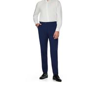 Anzughose BUGATTI "Mix & Match", Herren, Gr. 27, Untersetztgrößen, blau (360, blau), 75% Wolle, 22% Polyester, 3% Elasthan, unifarben, gerade, unten schmal, Hosen Anzughose, mit Bügelfalte & feiner St