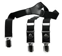 bugatti-Hosenträger 25 mm unifarben Lederr-Rückenteil Clips Gr.120 05-schwarz