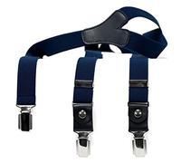 bugatti-Hosenträger 25 mm unifarben Lederr-Rückenteil Clips Gr.120 12-navy
