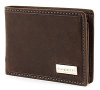 bugatti Hunter RFID Coin Wallet with Flap Metal Logo 4CC Brown