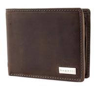 bugatti Hunter RFID Coin Wallet with Flap Metal Logo 8CC Brown