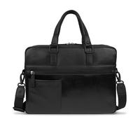bugatti Joel große Aktentasche aus Leder, Businesstasche mit Laptopfach 17", schwarz