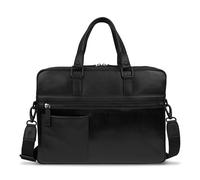 bugatti Joel große Aktentasche aus Leder, Businesstasche mit Laptopfach 17", schwarz