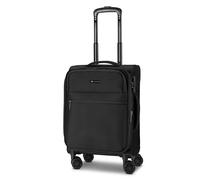 BUGATTI Kabinen-Koffer für Damen und Herren | Kleiner Cabin-Trolley 36.5 x 19.5 x 55cm aus hochwertigem, flexiblem Polyester Material | Erweiterbar & Doppelrolle| Valencia Soft Serie