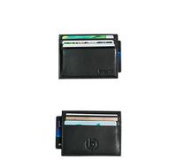 bugatti Sempre Kartenetui Herren Leder Kreditkartenetui - Leather Credit Card Holder Wallet, Schwarz