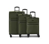 BUGATTI Koffer-Set 3-teilig für Damen und Herren | Reise-Trolleys 46.5 x 28.5 x 75cm aus hochwertigem, flexiblem Polyester Material | Erweiterbar & Doppelrolle| Valencia Soft Serie