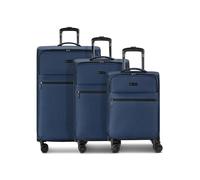 bugatti Valencia Soft 4 Rollen Kofferset 3-teilig mit Dehnfalte blau