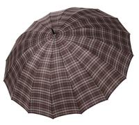 BUGATTI Langschirm Doorman - Extravaganter Herren Stockschirm - Einfache Bedienung - Für zuverlässigen Schutz - Karo Grau