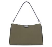 bugatti Leah Schultertasche L, Damen-Tasche aus Kunstleder mit zwei Schulterriemen, olive