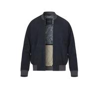 bugatti Lederblouson Herren Stehkragen Ziegenvelours blau, 58 (3XL)