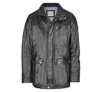 Blouson BUGATTI "BUANTONIO", Herren, Gr. 52, schwarz, Obermaterial: 100% Lammleder LEL. Futter: 100% Baumwolle CO., Rundhals, Jacken Blouson, mit Steppungen und Ziernähten (52579122-52) schwarz