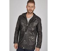 Lederjacke BUGATTI "BUDAVID", Herren, Gr. 50, schwarz, Obermaterial: 100% Lammleder LEL. Futter: 100% Baumwolle CO. 100% Baumwolle CO., uni, regular fit, Rundhals, Jacken, mit Pattentaschen und Abdeck