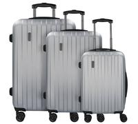 bugatti Lima 3er-Hartschalen Kofferset (S,M,L) 4 Rollen mit TSA-Zahlenschloss, Silber