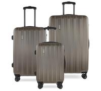 bugatti Lima 3er-Hartschalen Kofferset 360° Doppelrollen, Bronze | incl. Handgepäck-Trolley, Kabinengepäck, TSA-Zahlenschloss, Ultraleicht