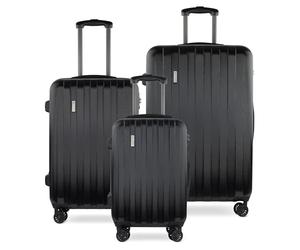 bugatti Lima 3er-Hartschalen Kofferset (S,M,L) 360° Doppelrollen, Schwarz | incl. Handgepäck-Trolley, Kabinengepäck, TSA-Zahlenschloss, Ultraleicht