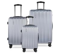 bugatti Lima 3er-Hartschalen Kofferset (S,M,L) 4 Rollen mit TSA-Zahlenschloss, Silber