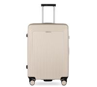 bugatti Linea Hartschalen-Koffer M mit 4 Rollen, robuster Reise-Trolley aus Polycarbonat, beige