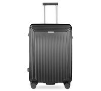 bugatti Linea Hartschalen-Koffer M mit 4 Rollen, robuster Reise-Trolley aus Polycarbonat, schwarz