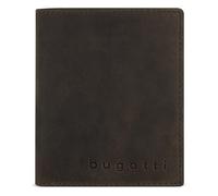 bugatti Luca Portemonnaie mit Klappe und RFID-Schutz, Geldbörse aus echtem Leder, braun