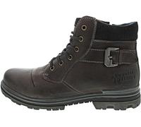 Schnürboots BUGATTI Gr. 42, grau (dunkelgrau, used) Herren Schuhe Boots Stiefel mit Cord-Einsatz am Schaft (79558515-42)