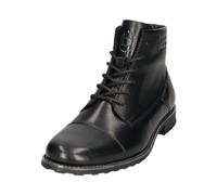 Winterstiefelette BUGATTI, Damen, Gr. 44, schwarz, Leder, leicht glänzend, Schuhe Winterstiefelette, Schnürboots, Stiefelette, mit wärmendem Fleecefutter (55914557-44) schwarz