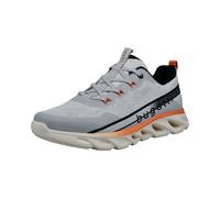 Sneaker BUGATTI, Herren, Gr. 41, weiß, orange, Textil, Schuhe Sneaker, Runner Sneaker, Freizeitschuh, Slip-on Sneaker mit Elastiksenkeln (23425205-41) weiß, orange