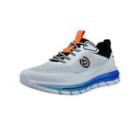 Sneaker BUGATTI, Herren, Gr. 44, weiß, blau, Textil, Schuhe Sneaker, Freizeitschnürer, Halbschuh im Materialmix (91668244-44) weiß, blau