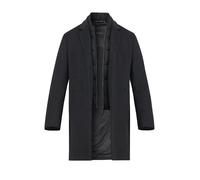 Bugatti Herren Reverskragen Mantel mit Glencheck-Karo und Westen-Einsatz EU48