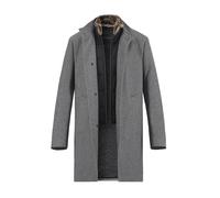 bugatti Mantel Herren Stehkragen Mikrofaser grau, 54 (XL)