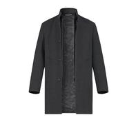 bugatti Mantel Herren Stehkragen Wolle grau Fischgrat, 58 (3XL)