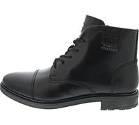 Schnürboots BUGATTI, Herren, Gr. 41, schwarz, Leder, Basic, Schuhe, Stiefel, Schnürstiefelette, Business-Boots mit Reißverschluss (96347025-41) schwarz