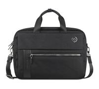 bugatti Nero, große Herren-Businesstasche mit Lederakzenten, Laptoptasche 15", Aktentasche, Schwarz