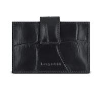 bugatti Nevio Kartenetui aus Rind- und Ziegenleder, Kartenhalter im Krokolook, schwarz