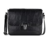 bugatti Nevio Schultertasche in Kroko-Optik aus echtem Leder, Umhängetasche in schwarz