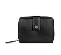 bugatti Noemi Reißverschluss Damenbörse mit RFID-Schutz, Geldbörse aus Leder, schwarz