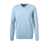 bugatti Pullover Herren Comfort Fit V-Ausschnitt Baumwolle blau, M